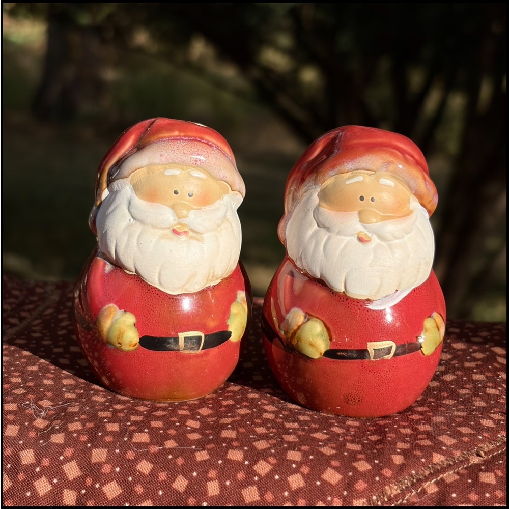 Santa Claus Salt and Pepper Shakers - Red and White. Pottery barn